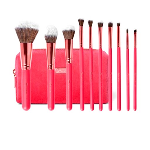 Bh Cosmetic Bombshell Beauty Brush Set with Bag (10 Pieces)